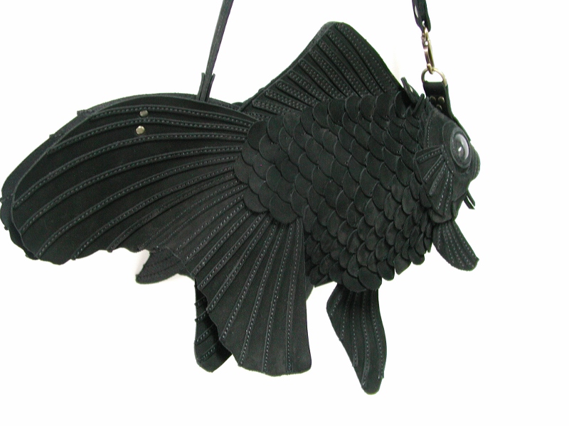 ヌバック革の金魚バッグ(小)