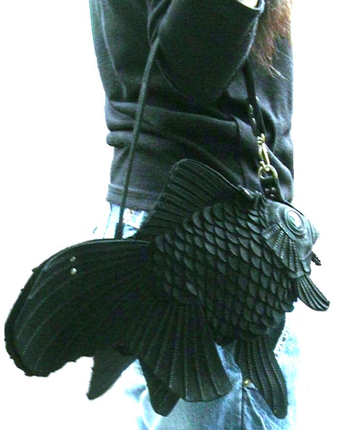 ヌバック革の金魚バッグ(小)